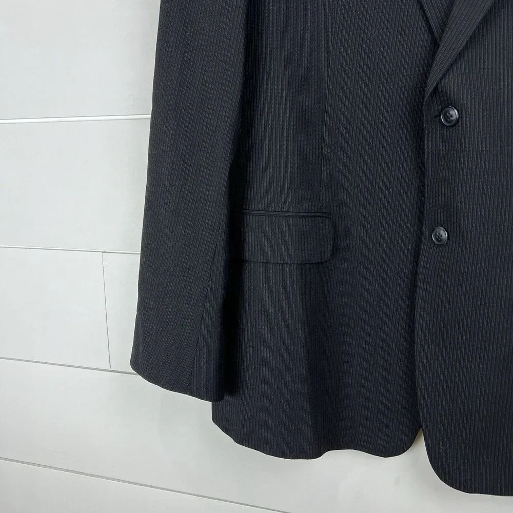 Theory Mens 46R 100% Wool Blazer Sport Coat‎ Suit Jacket Textured Stripe Canada